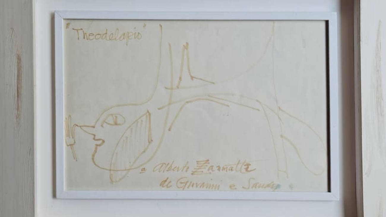 "Theodolapis" - Tecnica mista su carta - 33x50cm - 1960